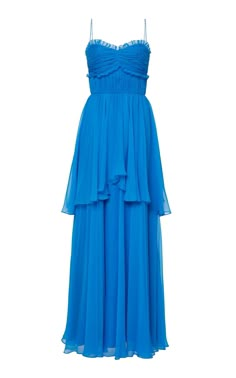 Strapless Ruffle Prom Dress, Blue Tiered Maxi Dress, Prom Halter Dress, Deep Blue Gown, Beachy Prom Dress Boho, Cotillion Dresses Long, Preppy Formal Dresses Long, Patterned Formal Dress, College Formal Dresses Long