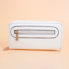 Zipper Wallet White Soft Grain for Women - Women's Zipper Wallet White Soft Grain Vegan Faux Leather Wallet Featuring Two Zipper Compartments, Side Zipper Pocket, and Detachable Wristlet Strap. Interior Features Card Slots and Zipper Coin Compartment. White Bifold Wallet With Zipper, Everyday White Wallet With Zipper Closure, White Rectangular Coin Purse With Zipper, White Clutch Wristlet With Zipper Closure, White Rectangular Wallet With Zipper Closure, Fashion Bottoms, Unique Boutique, Kids Swimwear, Zipper Wallet