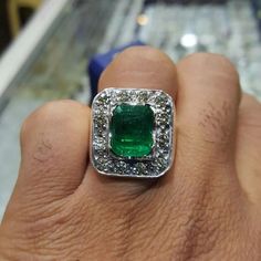 Description: Genuine Panjshir Emerald Gemstone Ring - Real Zamurd Stone - Sterling Silver - Authentic Luxury Emerald Ring - Original Panjshir Emerald Total Carat : 5 Carats Stone Name: Emerald | Zamurd Stone Dimensions : 12.0mm x 8.4mm Stone Shape: Emerald Cut  Ring Sizes: All US, UK International Size Available  Re-sizable: Yes Type: Natural Unheated Untreated Gemstone Shipment Via FedEx Anniversary Emerald Rings With Stones, Green Diamond Rings With Stones, Emerald Cut Ring, Smaragd Ring, Emerald Cut Rings, Emerald Gemstone, Emerald Ring, Stone Names, Gemstone Ring