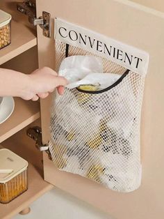 Kitchen Garbage Bag Storage Rack Wall-Mounted Large Capacity Plastic Bag Storage Net With Hook-And-Loop Multicolor    Polyester     Storage & Organization, size features are:Bust: ,Length: ,Sleeve Length: Garbage Bag Storage, Kitchen Garbage, Plastic Bag Storage, Diy Glue, Drawer Organization, Kitchen Drawer, Garbage Bag, Drawer Organizers