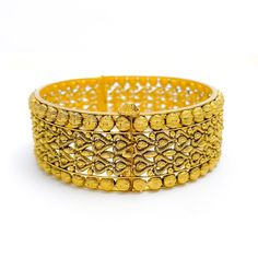 Oxidized Vintage Jali 22k Gold Cuff Gold Cuff Bracelet With Intricate Design For Festive Occasions, Ceremonial Temple Jewelry Cuff Bangle Bracelet, Fusion Style Cuff Bangle Bracelet For Festivals, Festive Fusion Openable Bangle, Gold Fusion Style Bangle For Diwali, Gold Fusion Bangle For Diwali, Gold Tilla Cuff Bangle Bracelet, Gold Cuff Bracelet With Tilla, Fusion Style Ceremonial Bangle For Diwali