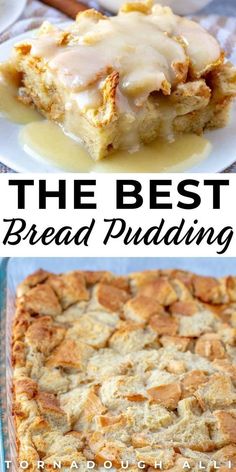 the best bread pudding recipe is made with just three ingredients and it's so good to eat