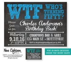 a chalkboard sign with the words witf on it and an image of a woman's birthday party