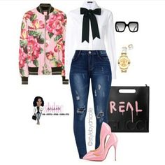 IG• StyleByDNicole; CallHer.Sassy Designer Clothes Women, Bow Outfit, Spring Jeans, Looks Jeans, Clothes Women, Jeans Outfit, Mode Inspiration, Outfits Casuales, Primavera Estate