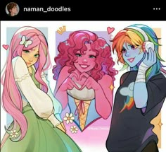 Mlp As Humans, Mlp Human Fanart, Mlp Redesigns, My Little Pony Human, Mlp Human, Sapphic Art, Characters As Humans, Cartoon Characters As Humans, Markers Drawing Ideas