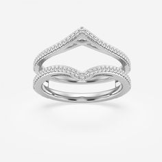 a white gold ring with diamonds on it