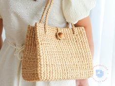 Everyday Natural Crochet Bag With Top Carry Handle, Natural Crochet Bag With Top Carry Handle For Everyday, Eco-friendly Crochet Satchel Bag With Top Handle, Eco-friendly Natural Crochet Bag With Top Carry Handle, Eco-friendly Crochet Shoulder Bag With Top Handle, Eco-friendly Crochet Top Handle Bag For Everyday, Eco-friendly Natural Shoulder Bag For Daily Use, Eco-friendly Top Handle Crochet Bag For Everyday Use, Eco-friendly Beach Bag With Top Carry Handle