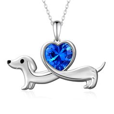 PRICES MAY VARY. Dachshund Necklace Design: The dachshund symbolizes steadfastness, ingenuity, bravery, loyalty, love and companionship. This is a delicate special dachshund necklace, is a good choice for dog lovers, zircon shining in the sun, wearing this Weenie Dog necklace makes you more dazzling in the crowd, become the most shining star. This dachshund necklace is also a great gift for women who love dachshunds. Dachshund Gifts for Women Material: Dachshund necklace is made of high quality 925 sterling silver,It's nickel-free, lead-free and cadmium-free, hypoallergenic, comfortable to wear, suitable for long-term wear and is friendly to people with allergies. Dachshund Necklace for Women Size: This Sterling Silver Dachshund necklace size is 0.55 inch *1.06 inch. Packaging: 1 x Dachshu Dachshund Jewelry, Weenie Dog, Dachshund Gifts, Dog Necklace, Great Gifts For Women, Necklace Design, Shining Star, Necklace Size, October Birth Stone