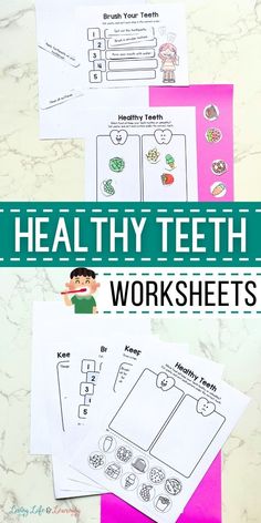 Looking for fun ways to teach your kids about dental health? Check out my Healthy Teeth Worksheets! These interactive activities make learning about brushing, flossing, and healthy eating super easy and enjoyable for kids. Perfect for your homeschool dental health lesson! Dental Health Books, Dental Health Activities, Middle School Activities, Dental Health Care