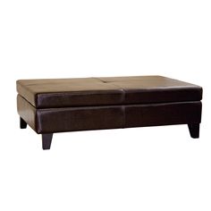 Baxton Studio Dark Brown Leather Storage Cocktail Ottoman Coffee Table Footrest, Leather Cocktail Ottoman, Brown Ottoman, Leather Storage Ottoman, Brown Bed, Leather Storage, Trendy Living Rooms, Cocktail Ottoman, Ottoman Coffee Table