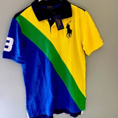 Boys Polo Ralph Lauren Size 14/16 New With Tags African Print Fabric, Nylon Stockings, Boys Top, Ralph Lauren Shirt, Polo By Ralph Lauren, Yellow Orange, Print Fabric, Orange Yellow, African Print