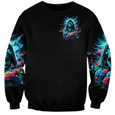 Rose Skull Sweatshirt She Whispered Back Iam The Storm  DETAILS:    100% polyester fabric.  Each sweater is constructed from a premium polyester that is ultra-soft and incredibly comfortable.  Features a specialty high definition heat-dye application that ensures long lasting color vibrancy even after machine washing.  Fabric is durable and resistant to wrinkles, shrinking and mildew.  Finished with elasticated cuffs and waist for a stylish fit.  Each sweater is custom printed, cut and sewn just for you when you place your order ‚ there may be small differences in the design on the seams and / or arms due to the custom nature f the production process    NOTE:   Check the SIZE CHART out for accurate size, and please allow a slight 1-3cm difference due to manual measurement and a slight colo She Whispered, Rose Skull, Skull Sweatshirt, The Storm, Production Process, High Definition, Custom Print, Polyester Fabric, Size Chart