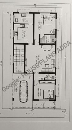 Small house plans with parking 30x40 House Plans, 2bhk House Plan, 2 Storey House, 3d House Plans, Free House Plans, Small House Plan, House Arch Design, Duplex House Design, House Map