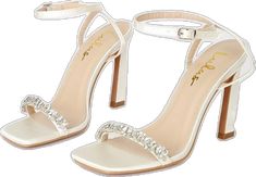 Glamorous Square Toe Wedding Heels, Elegant Satin Heels For Night Out, Elegant Heels, Ankle Strap Heels, White Satin, Strap Heels, Ankle Strap, Sleek, Satin