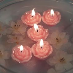 12 Pack | 1 Pink Mini Rose Flower Floating Candles Lilin Aroma, Aphrodite Aesthetic, Pola Kartu, Spa Design, Rose Candle, Mini Roses, Pink Candles, Images Esthétiques, Pink Vibes