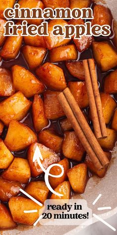 cinnamon fried apples are ready in 20 minutes to make them taste like apple cider