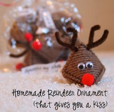 some kind of reindeer ornament that gives you a kiss on the nose for valentine's day