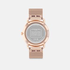 With clean lines and a modern minimalist sensibility the Elliot is a true design classic ready for workdays and weekends. Finished with a sleek mesh bracelet this rose gold tone round watch features a sunray dial detailed with dome markers and our Tea Rose motif at 12 o’clock. | Coach Elliot Watch, 36 Mm - Women's - Rose Gold Coach Luxury Rose Gold Watch, Luxury Rose Gold Coach Watch, Round Watch, Mesh Bracelet, Tea Roses, Minerals Crystals, Quartz Movement, Modern Minimalist, Accessories Watches