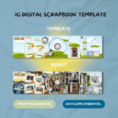 an image of a book cover with the title'ig digital scrapbook template '