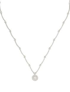 Rhodium-Plated 14K White Gold White Gold Rhinestone Metal Necklace, White Rhinestone Sterling Silver Necklace, Diamond White Rhinestone Pendant Necklace, White Cubic Zirconia Flower-shaped Necklaces, Adjustable White 14k Gold-filled Necklace, Collar Necklace, Rhodium Plated, Collar, Plating