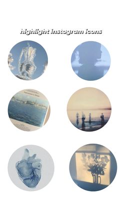 six different images with the words, light instagramtures on them in white and blue