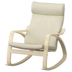 a white rocking chair on a white background