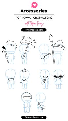 the instructions for how to draw kawai characters