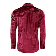 MATERIAL:This men's luxury velvet velour shirt is made of high quality and soft material,it's smooth and lightweight.the shirts are not only accessories for suit anymore,it¡¯s not only great match for formal dress,but also independent cloth for leisure style. DESIGN:Men's flowered printed shirt design with casual Long Sleeve button-closure,long sleeve,turndown collar,various colors and special floral print. MATCH:You can match this men's shirt with dress pants or cargo pants,you can wear it unde Elegant Festive Party Shirt, Red Velvet Party Tops, Fitted Velvet Top For Formal Occasions, Elegant Long Sleeve Velvet Tops, Formal Long Sleeve Tops For Holidays, Long Sleeve Formal Tops For Holidays, Formal Slim Fit Shirt For Winter, Classic Winter Party Tops, Party Crop Tops