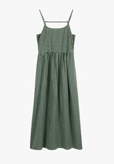 Clove Check Midi Dress Cheap Gingham Cotton Dresses, John Lewis Dresses, Slip Maxi Dress, Cottagecore Clothes, Denim Essentials, Clean Slate, Check Design, Ladies Clothing, Green Midi Dress