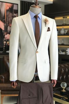 Champagne Button, Fancy Champagne, Prom Men, Ivory Suit, Prom Suits For Men, Prom Suit, Mens Fashion Blazer, Suits Men, Dress Suits For Men