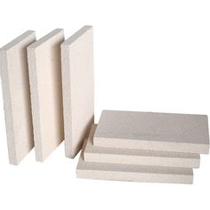 three pieces of cement sitting next to each other