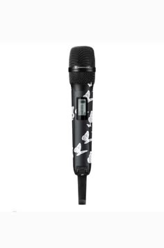 a microphone that has birds on it