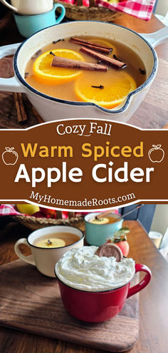 warm spiced apple cider recipe with whipped cream