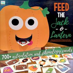 the cover of feed the jack and lantern card game with an image of a pumpkin