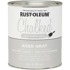 rustoleum chalked aged gray matte finish paint, 1 qt can