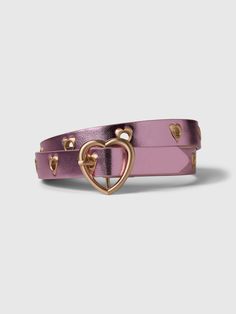 This belt is made with a vegan leather metallic upper.  Heart buckle and stud details.  For more fit and sizing info, check out our Size Guide.  Width: 0. 75" Length Size S): 29" Heart Belt, Gap Kids, Toddler Gifts, Girls Accessories, Size Guide, Vegan Leather, Gap, Autumn Fashion, Buckle