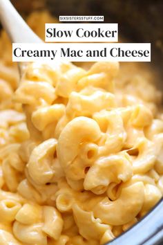 slow cooker creamy mac and cheese in a crock pot