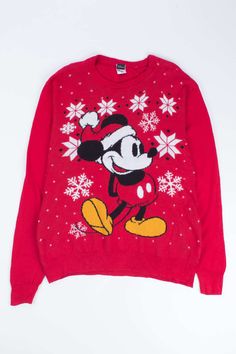 This is a vintage ugly Christmas pullover. That means: We only have one -- so you can't choose a different size or quantity. The size listed on the original tag may not be an accurate indication of the fit. The chest / bust size and length measurements are the most accurate way to estimate the fit. This item may show normal signs of wear, as is typical of vintage clothing. Size and condition notes: Christmas Mickey, Christmas Pullover, Mickey Christmas, Disney Sweaters, Christmas Travel, Red Sweater, Disney Christmas, Red Sweaters, Christmas Colors