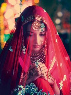 two different shots of a bride and groom in their wedding outfits, one is holding her hand on the forehead