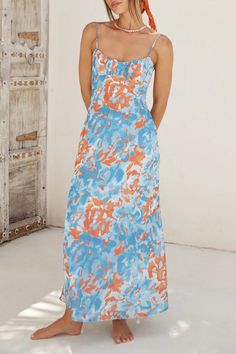 Details: Material: Polyester Style: Sexy, Vacation Pattern Type: Floral Element: Patchwork Neckline: U Neck Silhouette: Sling Sleeve Style: Spaghetti Strap Sleeve Length: Sleeveless Fit Type: Loose Clothing Length: Long Type: Full Print Size(in) Bust Waist Dresses Length S 33.9 26.8 50.4 M 35.4 28.3 50.8 L 37 29.9 51.2 XL 38.6 31.5 51.6 Tips:Due to the many variations in monitors, the color in the image could look slightly different, please take physical design and color shall prevail.Please allow 0.4"-1" differs due to manual measurement. Stretch Sundress With Spaghetti Straps For Vacation, Fitted Cami Maxi Dress For Beach, Fitted Sling Sundress For Beach, Summer Maxi Dress With Adjustable Straps And Stretch, Summer Stretch Maxi Dress With Adjustable Straps, Stretch Maxi Dress With Adjustable Straps For Summer, Winter Mini Dresses, Loose Clothing, Vacation Wardrobe