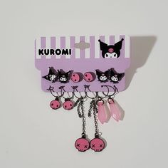 Black And Pink Clothes, Kuromi Accessories, Black Kawaii, Sanrio Accessories, Hello Kitty Jewelry, Hello Kitty Kuromi