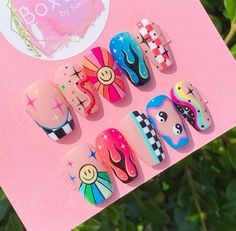 Finger Nail Art, Happy Nails, Colorful Nail Designs, I Love Nails, Love Nails, Pink Nails, Nail Inspo, Summer Nails, Nail Colors