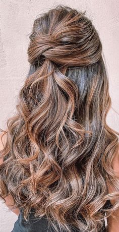 Bridesmaid Hair Inspo, Bridemaids Hairstyles, Wedding Hair Half, Guest Hair, Bridesmaid Hair Makeup, Half Up Half Down Hairstyles, Long Hair Wedding Styles, Prom Hairstyles For Long Hair