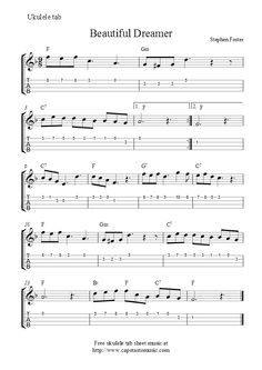 the guitar tab for beautiful dream