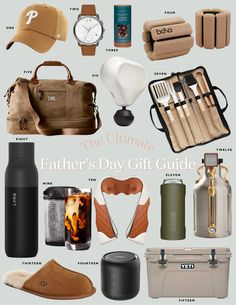 the ultimate father's day gift guide includes gifts for him and his son, including personal items