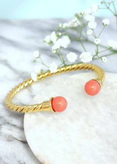 Gold Open Cuff Bracelet Coral Pearl Gold Bracelet Orange | Etsy Pearl Gold Bracelet, Gold Pearl Bracelet, Gold Cuff Bracelet, Bracelet Christmas, Open Cuff Bracelet, Coral Bracelet, Coral Stone, Gold Bracelet Cuff, Christmas Gift For Her