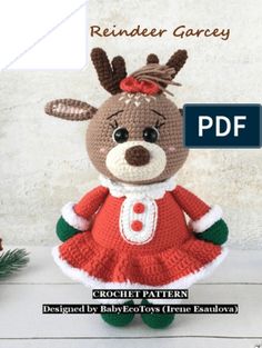 a crochet pattern for a reindeer doll