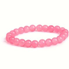 Color Pink Just As Described In Pics Color Pink Casual Pink Beaded Bracelets With Faceted Beads, Casual Crystal Bracelet With Colorful Round Beads, Casual Pink Gemstone Beaded Bracelets, Casual Pink Beaded Crystal Bracelet, Casual Pink Jewelry With Faceted Beads, Casual Pink Crystal Bracelet With Colorful Beads, Casual Pink Bracelet With 8mm Beads, Casual Pink 8mm Bead Bracelet, Casual Pink 8mm Beaded Bracelet