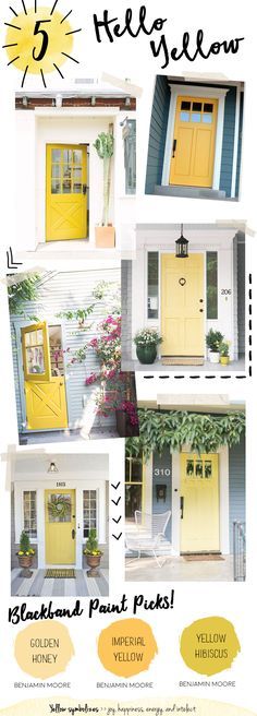 yellow front doors and windows with text overlay that says 5 ways to remodel your home