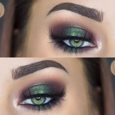 Berry Makeup, Teknik Makeup, Eye Makeup Guide, Green Smokey Eye, Hazel Eye Makeup, Makeup Looks For Green Eyes, Mally Beauty, Beauty Make-up, Green Makeup